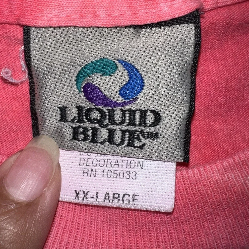 VTG Liquid‎ Blue T Shirt Men's 2XL XXL 2000s Watermelon AOP Tie-Dye Tee Made USA